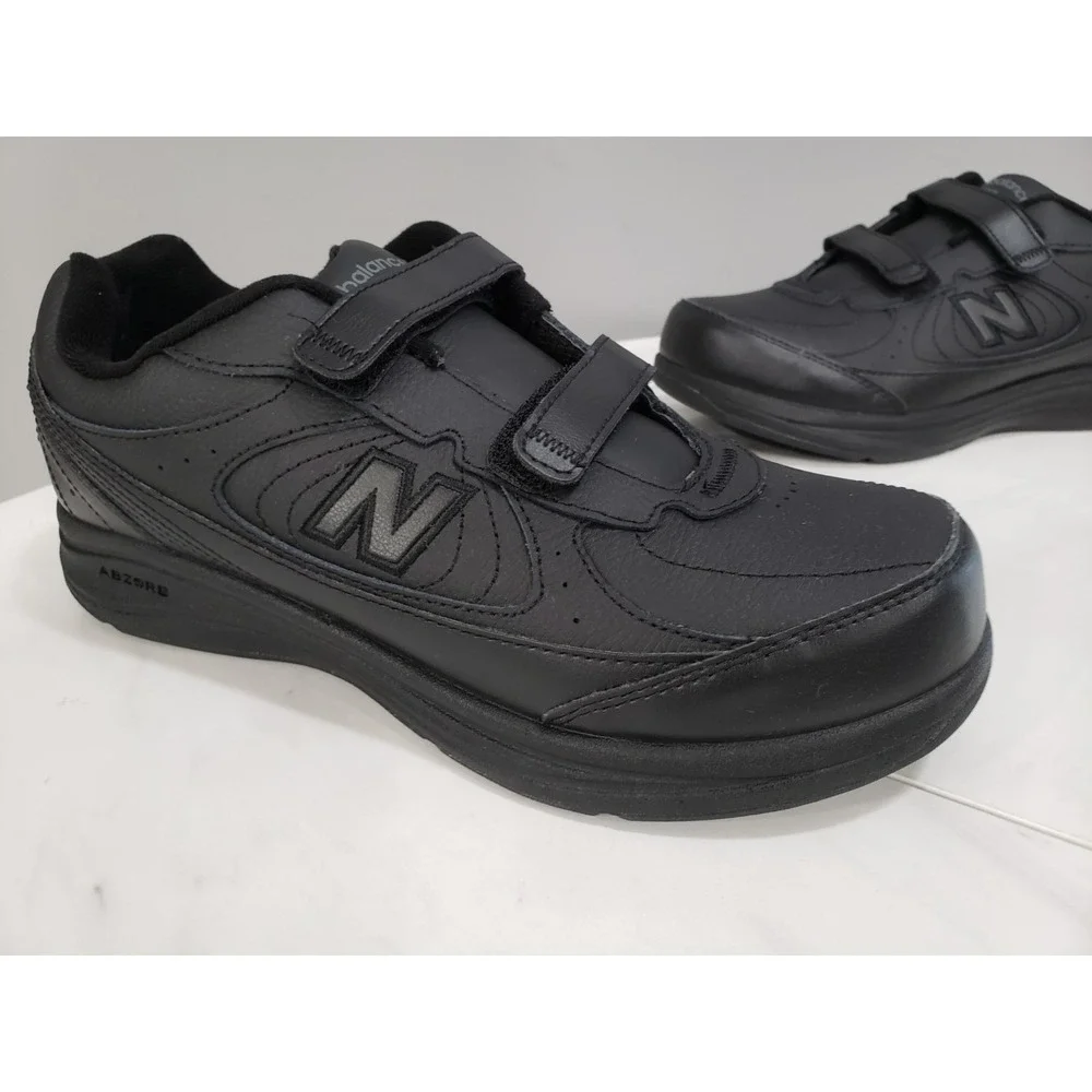 SIZE 9.5 WIDE New Balance 577 Hook &  Loop Black Walking Shoes 2EE WW577VK